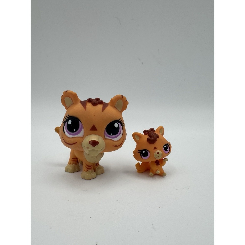 Hasbro Littlest Pet Shop Mommy and Baby Tiger set #3593 & #3594 Authentic LPS